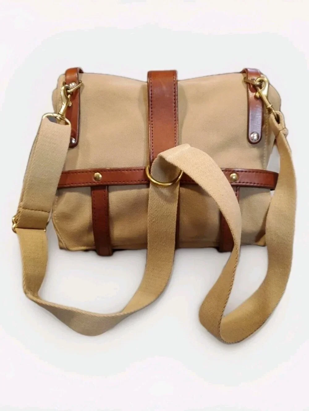 Colonel Littleton GP No. 1 - Tan Canvas Leather Messenger Bag backpack crossbody